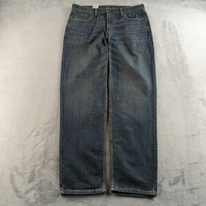 Levis 550 Jeans Mens 40x36 Blue Dark Wash Relaxed Denim Cotton Workwear NEW
